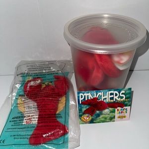 RETIRED ORIGINAL TY beanie Baby - Pinchers! W/McDonald’s Ty Teenie beanie!